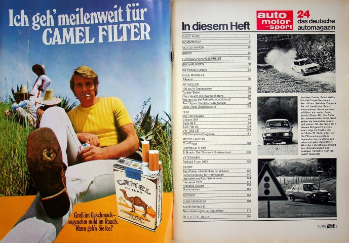 Inhaltsverzeichnis Auto Motor und Sport 24/1971