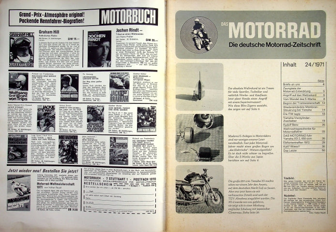 Inhaltsverzeichnis Motorrad 24/1971
