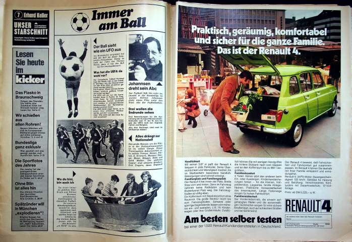 Inhaltsverzeichnis Kicker 24/1972