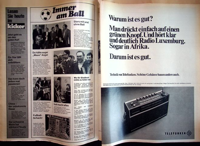 Inhaltsverzeichnis Kicker 24/1973