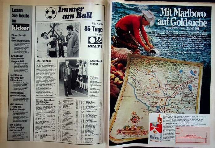 Inhaltsverzeichnis Kicker 24/1974