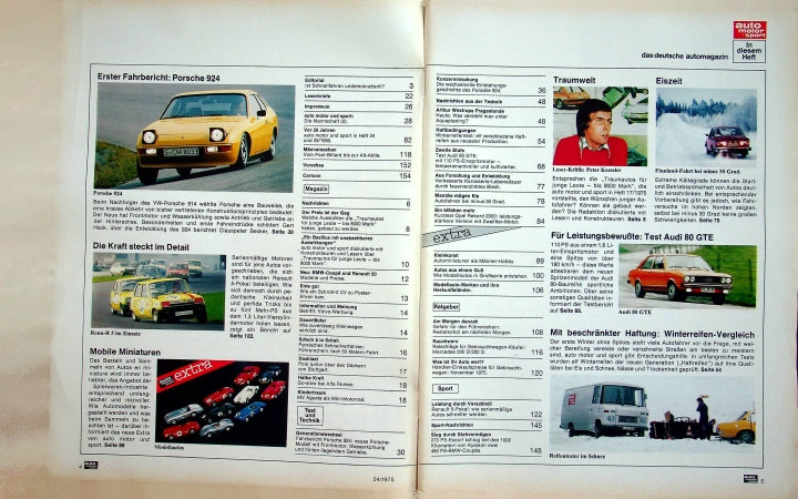 Inhaltsverzeichnis Auto Motor und Sport 24/1975