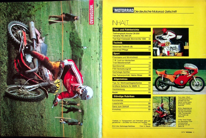 Inhaltsverzeichnis Motorrad 24/1975