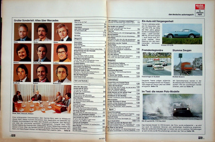 Inhaltsverzeichnis Auto Motor und Sport 24/1976