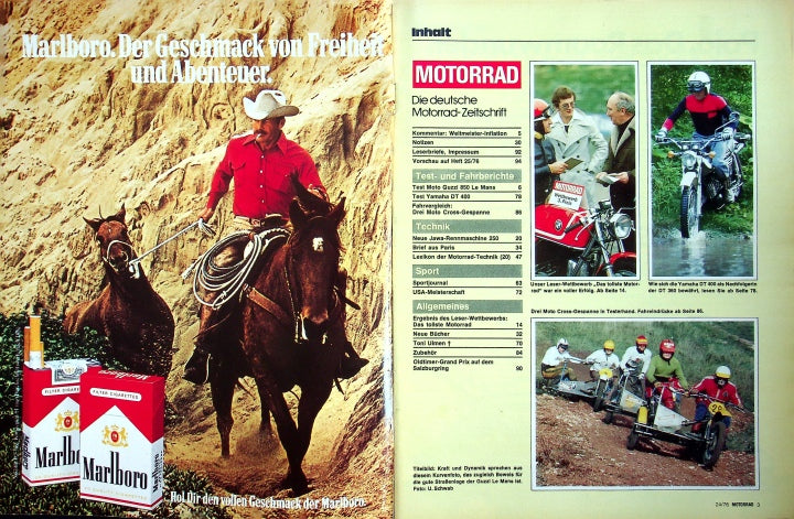 Inhaltsverzeichnis Motorrad 24/1976