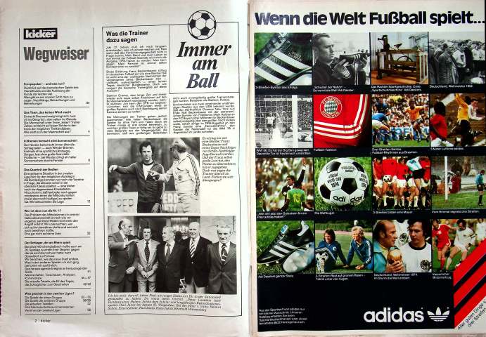 Inhaltsverzeichnis Kicker 24/1977