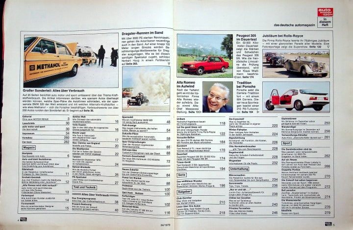 Inhaltsverzeichnis Auto Motor und Sport 24/1979