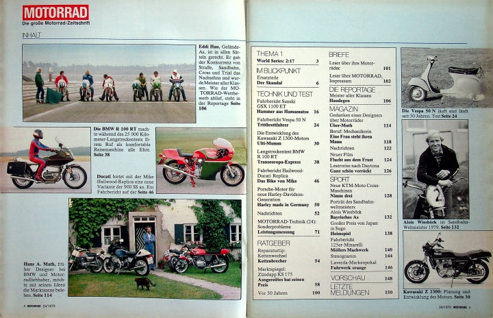 Inhaltsverzeichnis Motorrad 24/1979
