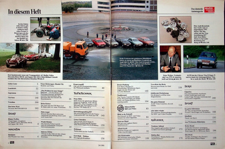 Inhaltsverzeichnis Auto Motor und Sport 24/1981