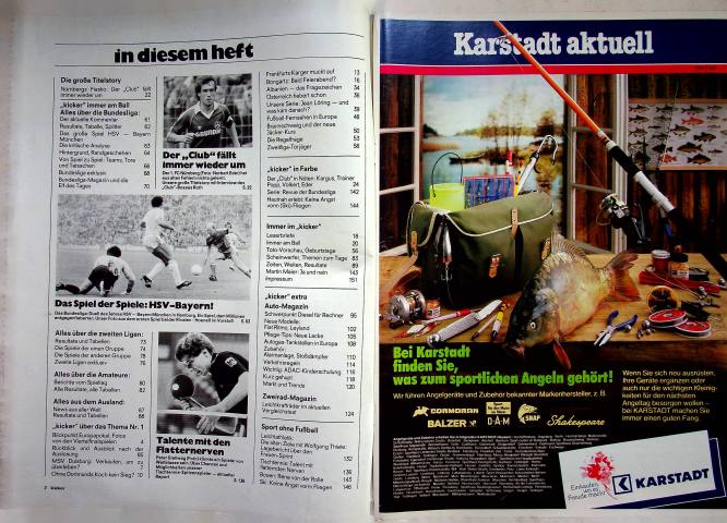 Inhaltsverzeichnis Kicker 24/1981