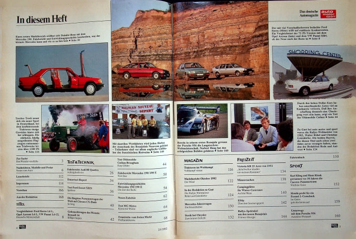 Inhaltsverzeichnis Auto Motor und Sport 24/1982