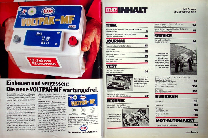 Inhaltsverzeichnis MOT 24/1982