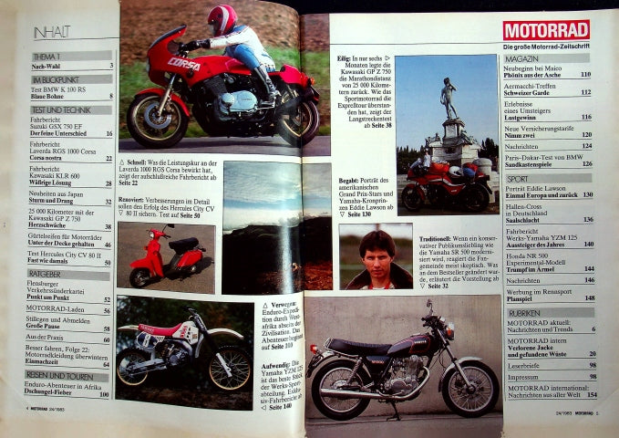 Inhaltsverzeichnis Motorrad 24/1983