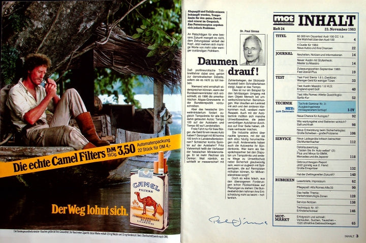Inhaltsverzeichnis MOT 24/1983