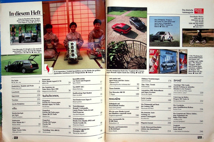 Inhaltsverzeichnis Auto Motor und Sport 24/1985