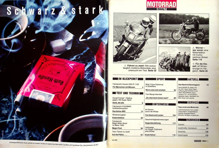 Inhaltsverzeichnis Motorrad 24/1985
