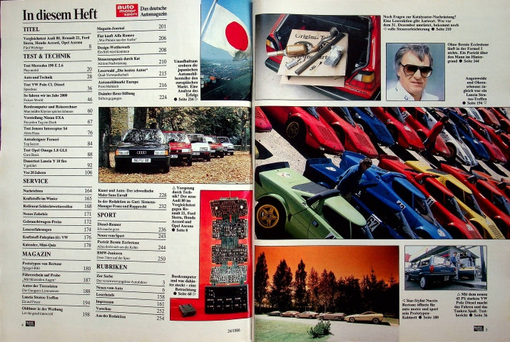 Inhaltsverzeichnis Auto Motor und Sport 24/1986
