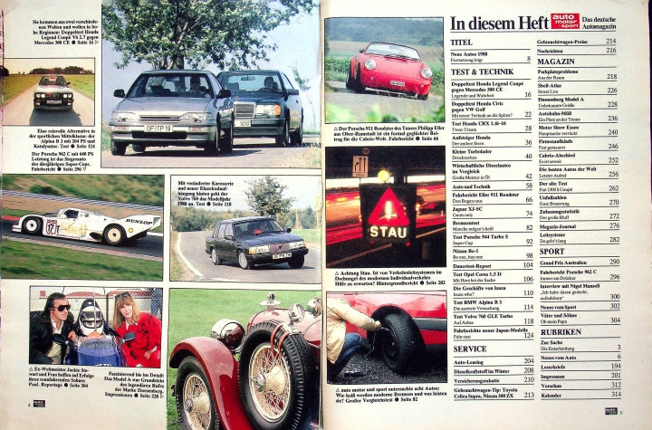 Inhaltsverzeichnis Auto Motor und Sport 24/1987