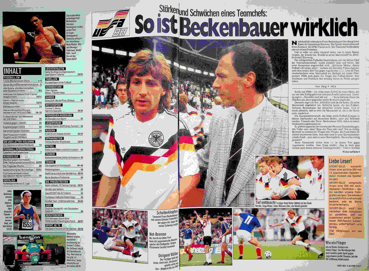Inhaltsverzeichnis Sport Bild 24/1988