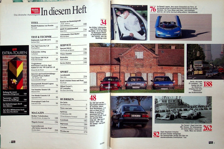 Inhaltsverzeichnis Auto Motor und Sport 24/1990