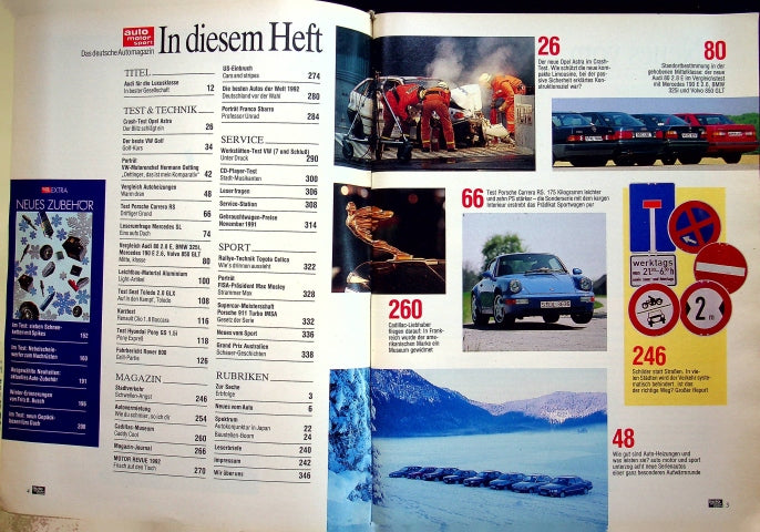 Inhaltsverzeichnis Auto Motor und Sport 24/1991