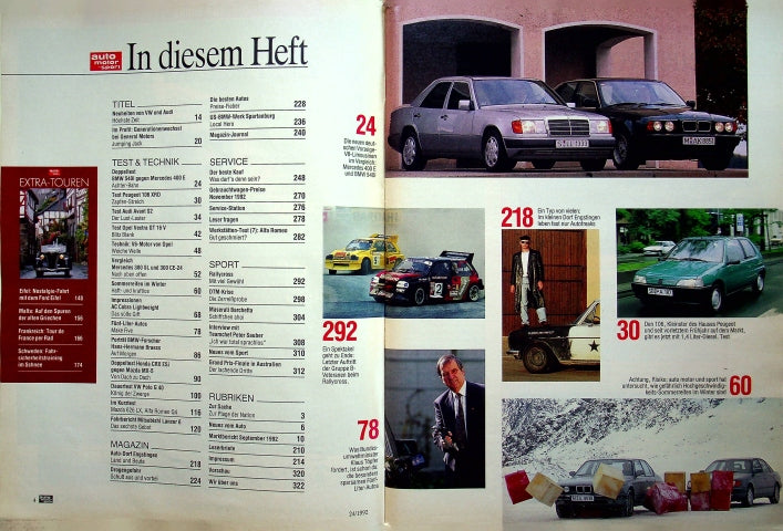 Inhaltsverzeichnis Auto Motor und Sport 24/1992