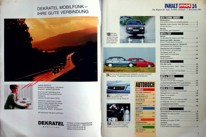 Inhaltsverzeichnis MOT 24/1992