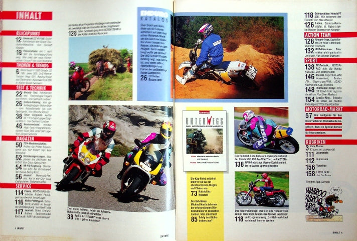 Inhaltsverzeichnis Motorrad 24/1992