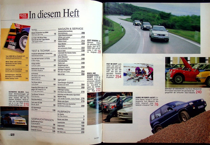 Inhaltsverzeichnis Auto Motor und Sport 24/1993
