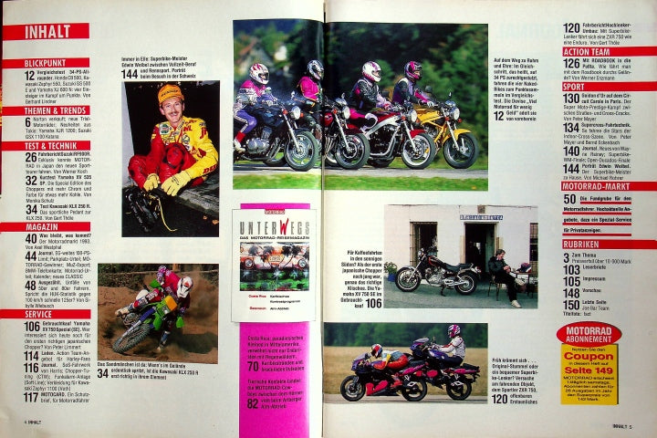 Inhaltsverzeichnis Motorrad 24/1993