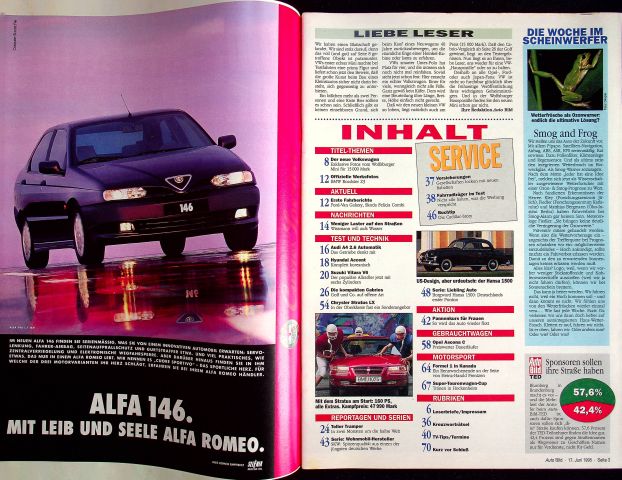 Inhaltsverzeichnis Auto Bild 24/1995