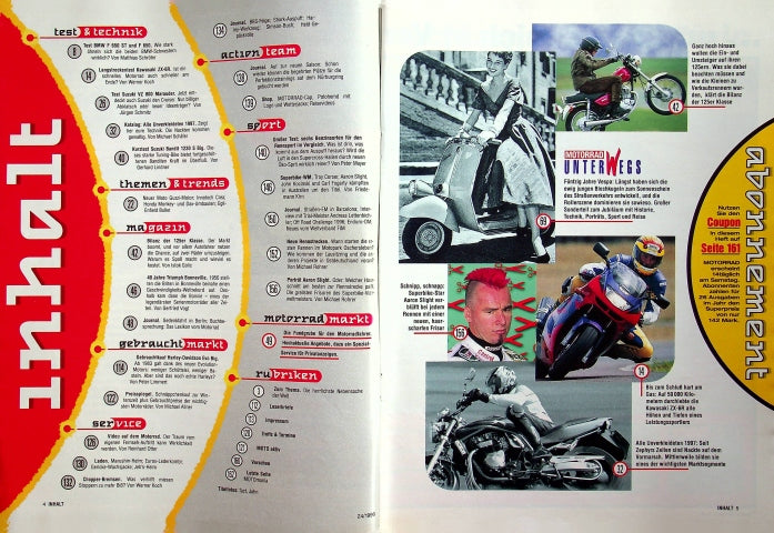 Inhaltsverzeichnis Motorrad 24/1996