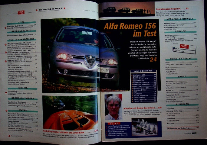 Inhaltsverzeichnis Auto Motor und Sport 24/1997