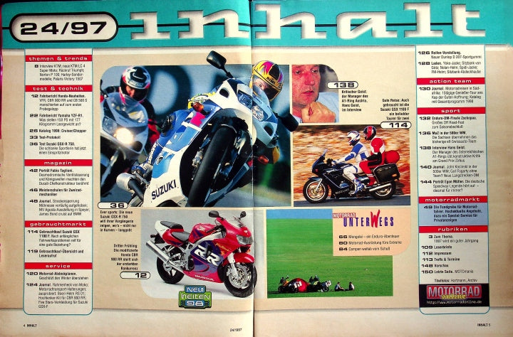 Inhaltsverzeichnis Motorrad 24/1997