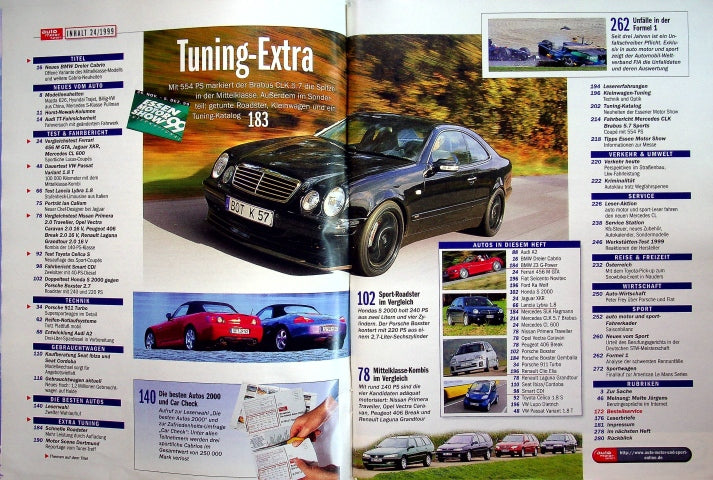 Inhaltsverzeichnis Auto Motor und Sport 24/1999