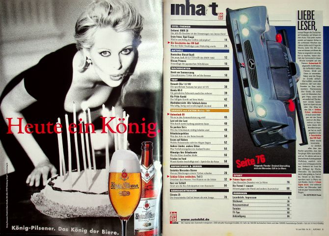 Inhaltsverzeichnis Auto Bild 24/1999