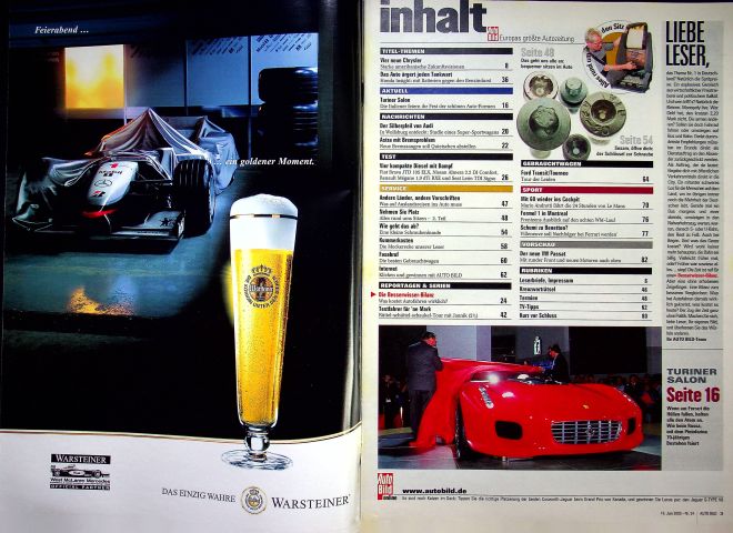 Inhaltsverzeichnis Auto Bild 24/2000