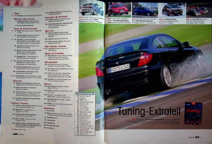 Inhaltsverzeichnis Auto Motor und Sport 24/2001