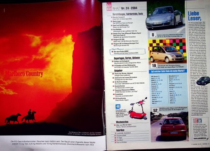Inhaltsverzeichnis Auto Bild 24/2004
