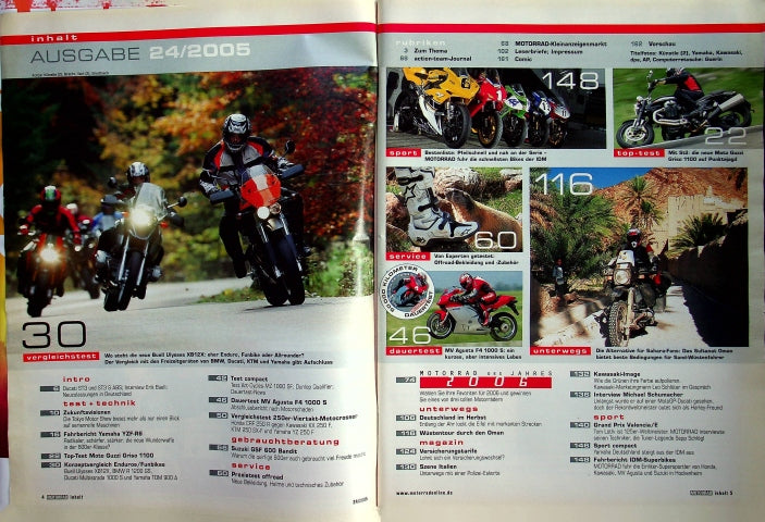 Inhaltsverzeichnis Motorrad 24/2005