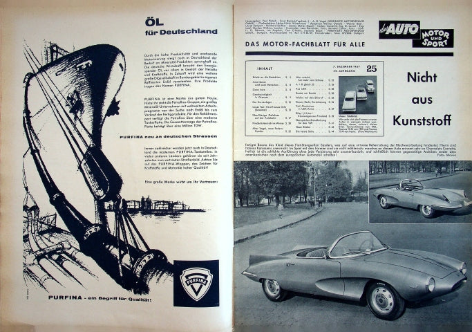 Inhaltsverzeichnis Auto Motor und Sport 25/1957