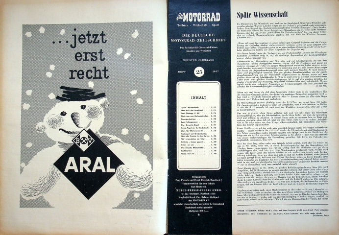 Inhaltsverzeichnis Motorrad 25/1957