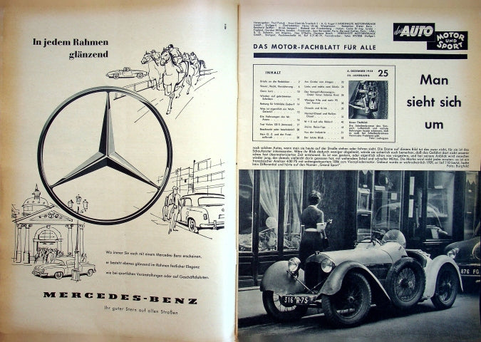 Inhaltsverzeichnis Auto Motor und Sport 25/1958