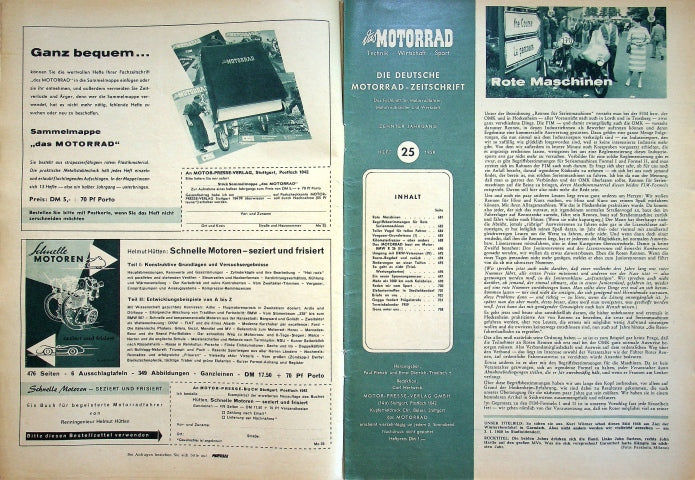Inhaltsverzeichnis Motorrad 25/1958