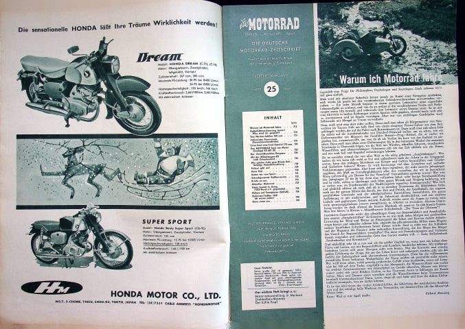 Inhaltsverzeichnis Motorrad 25/1959