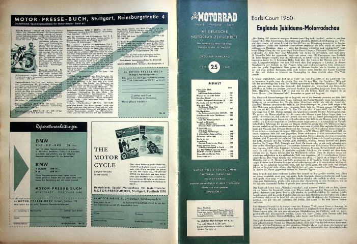 Inhaltsverzeichnis Motorrad 25/1960