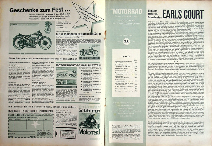 Inhaltsverzeichnis Motorrad 25/1966