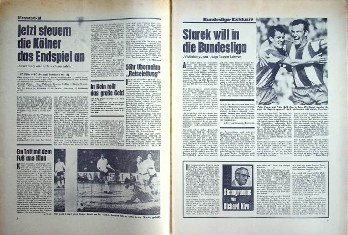 Inhaltsverzeichnis Kicker 25/1971