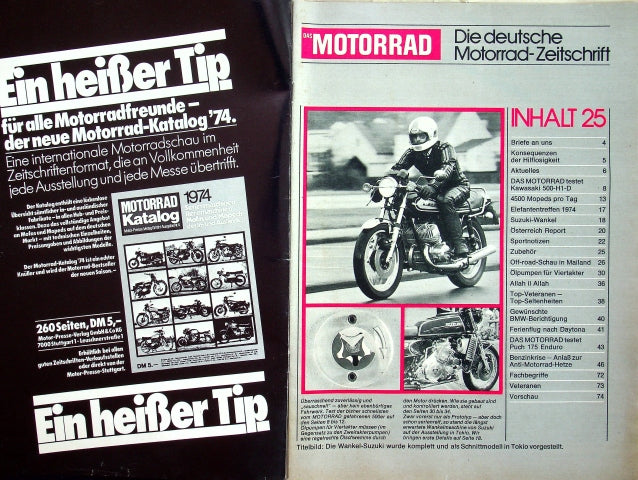 Inhaltsverzeichnis Motorrad 25/1973