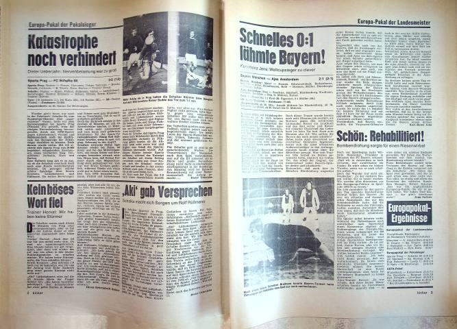 Inhaltsverzeichnis Kicker 25/1973
